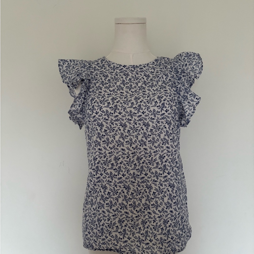 Polo by Ralph Lauren Blue and White Floral Blouse